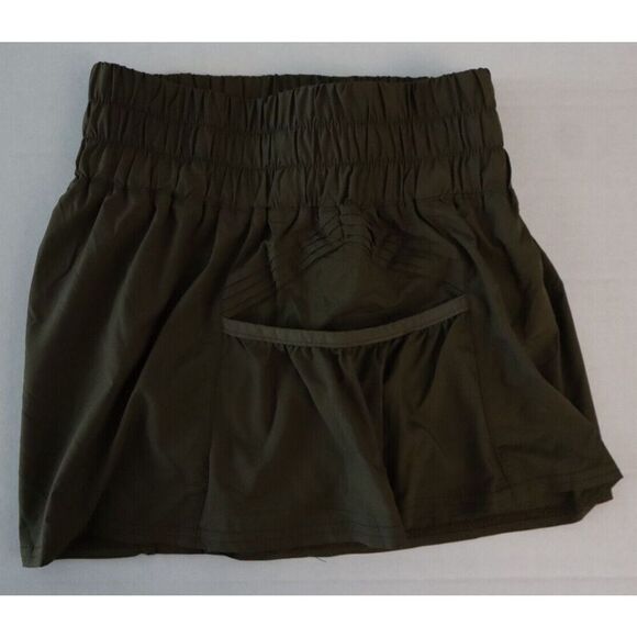 Free People Movement OB1211408 Women's Sz S Olive Green Get Your Flirt On Shorts - Picture 8 of 9